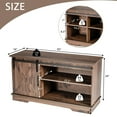 thumbnail image 4 of Costway Farmhouse Sliding Barn Door TV Stand Storage Cabinet Console w/ Adjustable Shelf, 4 of 10