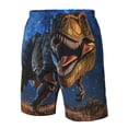 thumbnail image 4 of Pofeuu Starry Night Charging Dinosaur Prin Men's Swim Trunks Quick Dry Bathing Suit Swimming Board Shorts Mesh Lining Beach Swimwear-3X-Large, 4 of 6