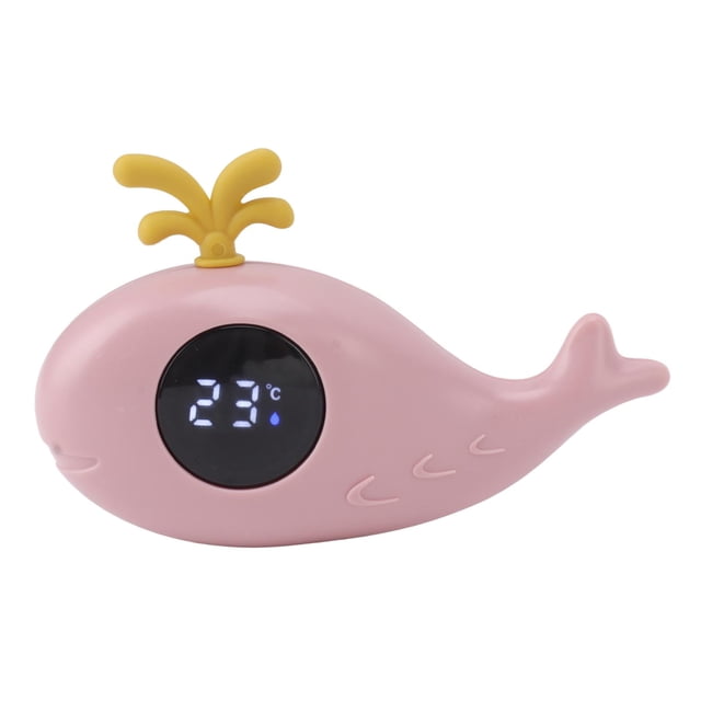 Termómetro digital para baño de bebé, diseño de ballena, multifuncional, color rosa