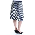thumbnail image 2 of TOMMY HILFIGER Womens Navy Striped Below The Knee A-Line Casual Skirt S, 2 of 2