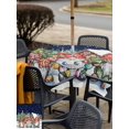 thumbnail image 4 of Outdoor Tablecloth with Umbrella Hole and Zipper, Blue Christmas Gnomes Square Table Cloth 60x60 Inch Waterproof Tablecloth, Xmas Winter Forest Pine Tree Picnic Table Cover for Patio Camping, 4 of 7