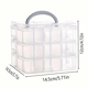 thumbnail image 2 of Caja de almacenamiento de plástico con ranura para compartimento apilable ajustable transparente de 3 niveles y 18 rejillas para organizar juguetes, accesorios de joyería, 2 of 5