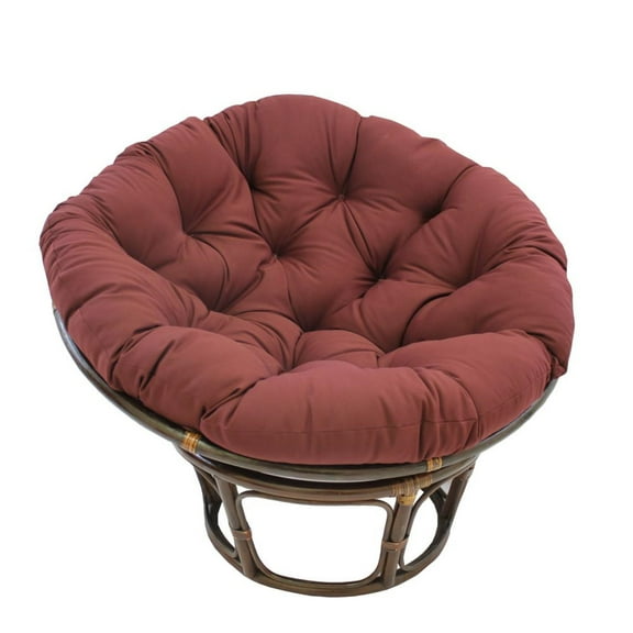 International Caravan 42-Inch Rattan Papasan Chair with Solid Twill Cushion