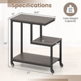 thumbnail image 2 of Costway 1 PCS Table d'Appoint Moderne en Forme de G pour la Maison Table d'Appoint à 3 Niveaux avec Étagères de Rangement Table d'Accent Gris, 2 of 10