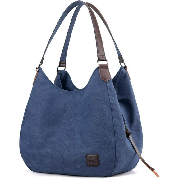 CNV Women's Multi-pocket Shoulder Bag Fashion Cotton Canvas Handbag Tote Purse