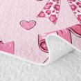 thumbnail image 5 of Manfei Leopard Print Bowknot Bed Spread Queen,Strawberry Cheetah Queen Coverlet Set,3-Piece,1 Quilt and 2 Pillowcases, 5 of 7