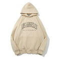 thumbnail image 2 of Siilsaa Hoodies for Men & Women, Long-Sleeve Oversize Pullover Stylish Solid Color Streetwear Beige,S, 2 of 5