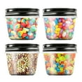 thumbnail image 2 of Novelinks 4oz Clear Plastic Jars with Black Lids Kitchen Storage Containers for Kitchen & Household Storage Coffee Canister,20 Pack, 2 of 7