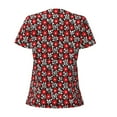 thumbnail image 4 of Naloa Red Floral Print T-Shirts Short Sleeve V Neck Tees for Women Fashion Tops Trendy Lightweight Soft Casual Summer Outfits Clothes, 4 of 5