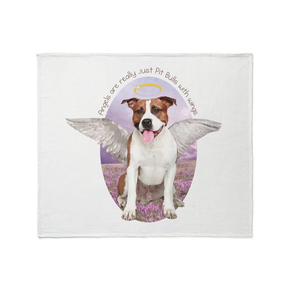CafePress - Pit Bull Angel Throw Blanket - Soft Fleece Throw Blanket, 50"x60" Stadium Blanket