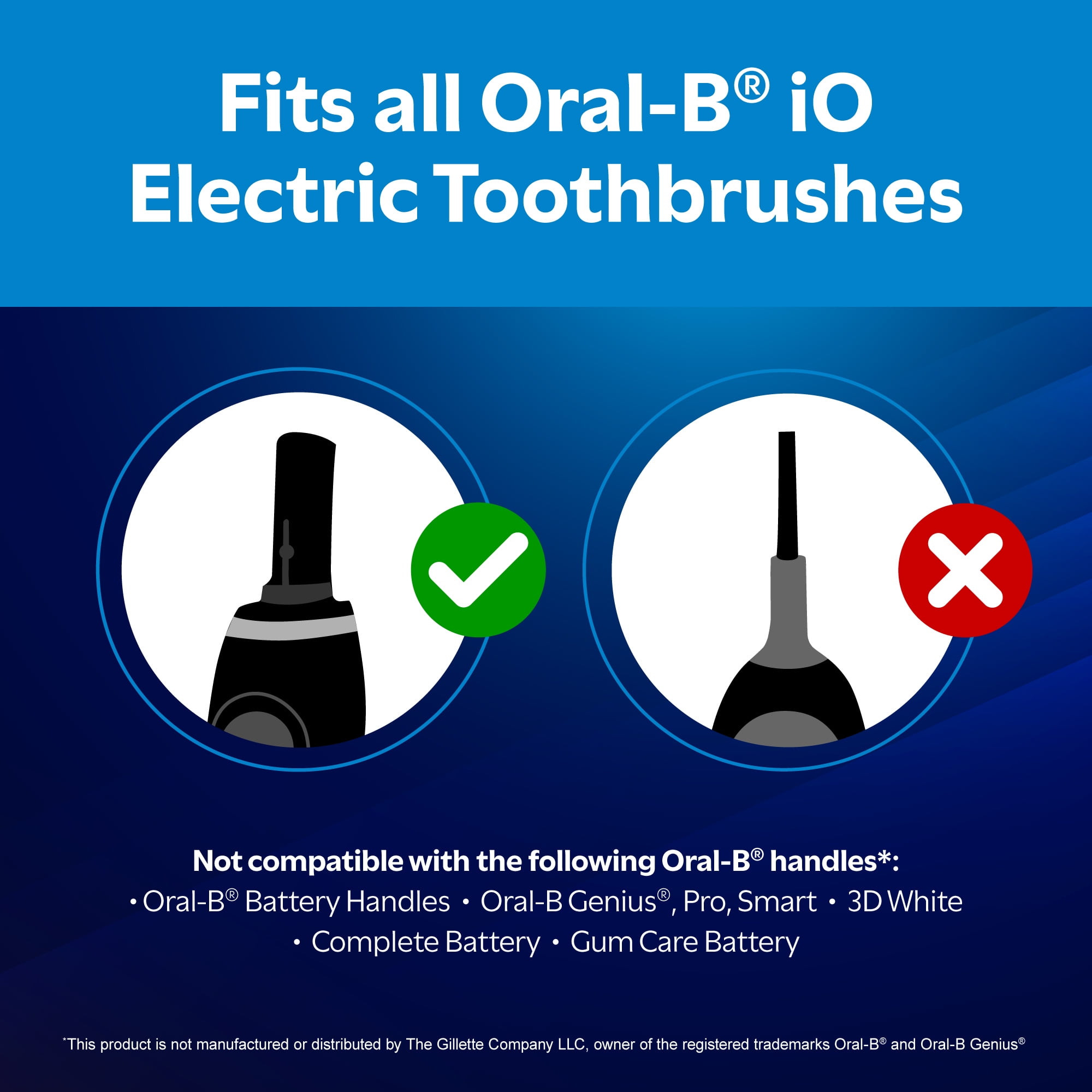 Equate Trios Premium Clean Replacement Heads for Oral-B iO Electric Toothbrushes, Black, 2 Count