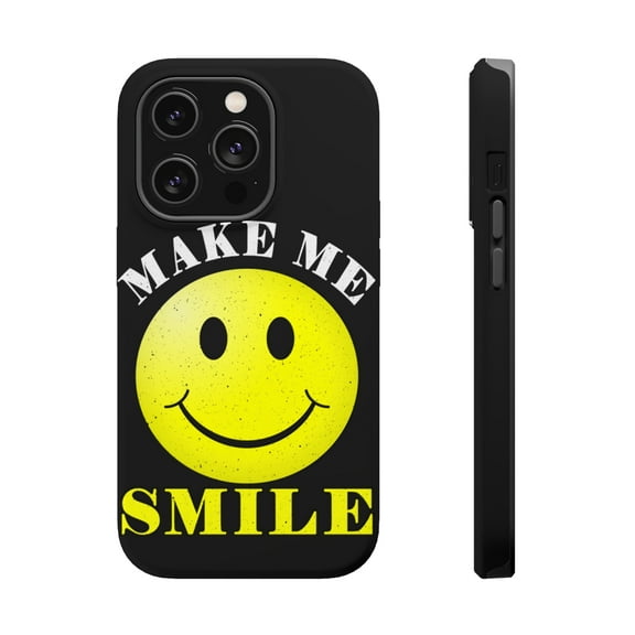 DistinctInk Tough Case for Apple iPhone 15 PRO (6.1" Screen), Compatible with MagSafe Charging - Make Me Smile