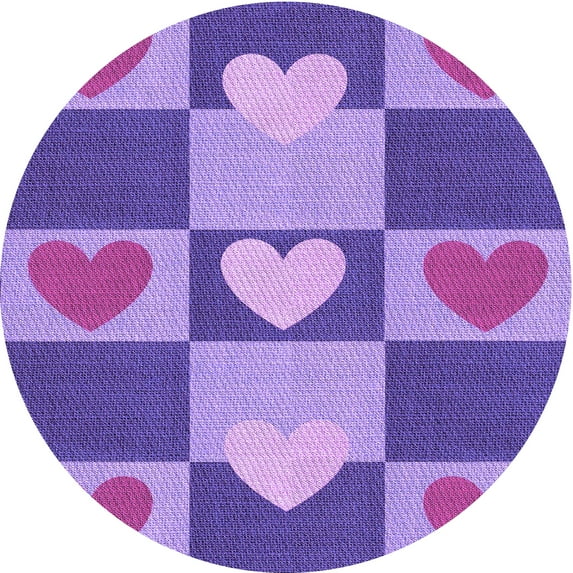 Ahgly Company Indoor Square Patterned Bright Lilac Purple Area Rugs, 3' Square