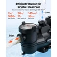 VEVOR Variable Speed Pool Pump, 2 HP, AC 220-240V, 145 GPM, In/Above ...
