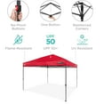 thumbnail image 3 of 8x8ft 1-Person Setup Pop Up Canopy Tent Instant Portable Shelter w/ 1-Button Push, Case, 4 Weight Bags - Red, 3 of 5