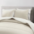 thumbnail image 4 of Lush Decor Oslo Soft Reversible Quilted Comforter Set, 3 Piece Set, King/ California King, White & Neutral -Soft Bedding Set - Beige & White Comforter - King Quilt - Minimalist & Modern Bedroom Décor, 4 of 11