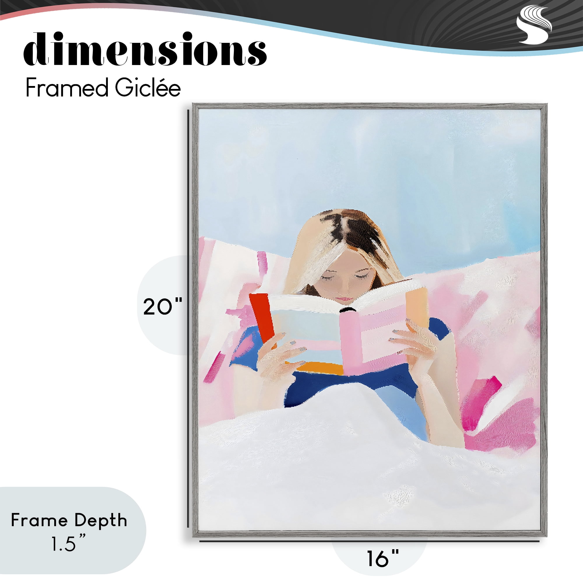 Stupell Industries Cozy Reading In Bed Gray Framed Giclee Art, design by The Prints Vibe