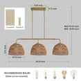 thumbnail image 2 of Modern Rattan Chandelier Fixture Kitchen Island Hanging Ceiling Lights for Dining Room, 2 of 10