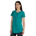 thumbnail image 3 of Inkmeso Womens Short Sleeve Button Tunic Top Cotton Tee Long Length Tshirt For Leggings, 3 of 8