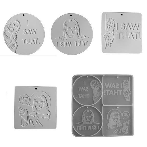 Religious Silicone Molds 4 Cavity Silicone Pendant Molds with Hole for Soap Gypsum Silicone Molds