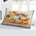 thumbnail image 5 of Vintage Thanksgiving Throw Pillow Cover 20 x 26 Inch Decorative Pillow Cover Orange Pumpkins Rustic Fall Lumbar Pillowcase Seasonal Rectangle Cushion Case for Couch Sofa Bed Living Room, 5 of 7
