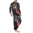 thumbnail image 2 of Fotbe North American Bald Eagle1 Pijama de Hombre con Estampado de Manga Larga, Conjunto de 2 Piezas, Ropa de Dormir Suave y Cómoda con Bolsillos-XX-Large, 2 of 7