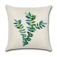 thumbnail image 3 of Funda de almohada decorativa de lino de estilo Simple, funda de cojín de hoja verde, decoración del hogar, sala de estar, sofá, 60x60, 50x50, 45x45, 3 of 4