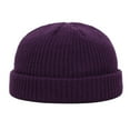 thumbnail image 2 of XIAOCHA Mens ed‑Edge Beanie Hat Solid Knit Build for Fall Winter Trip Beanies,Purple, 2 of 2