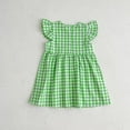 thumbnail image 4 of SUYOLL Children Girls Dress Clothing Summer Checkered Dress with Flared Sleeves Sweet Adorable Casual Sundress, 4 of 4