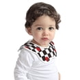 thumbnail image 2 of Hirioo Ladybugs Of Black And White Checkers for Baby Cotton Petal Bib Drool Bibs for Baby Boy Unisex, 2 of 9
