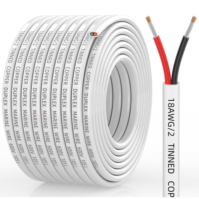 Cable Marine Wire CONEPY dúplex 18/2 de grado marino, calibre 18, 1