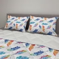 thumbnail image 2 of Feather Comforter & Sham Bedding Set, Watercolor Bird Feathers with Soft Color Palette Inspirations Print, 3 pcs Duvet Set Microfiber Filling Quilt, 5 Sizes, Multicolor, by Ambesonne, 2 of 4
