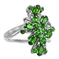 thumbnail image 3 of Floral Chrome Diopside 3.18 Ctw 925 Sterling Silver Women Thanksgiving Ring Size US- 7.5, 3 of 8