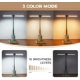 thumbnail image 3 of LED Desk Lamp for Home Office, Double Head Architect Light with Clamp, Computer Monitor Clip on Light, 3 Modes and 10 Brightness, Adjustable Flexible Goose-Neck, Table Task Lamp, Black, 3 of 7