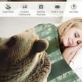 thumbnail image 3 of Nawypu Throw Blanket Soft Cozy Warm Fuzzy Flannel Plush Blanket Brown Bear Family in The Forest Blanket for Couch, Sofa, Bed, Living Room, 3 of 6