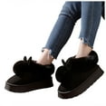 thumbnail image 1 of Rokment Bottes d'Hiver Mignonnes avec Plateforme en Forme de Lapin pour Femmes, Intérieur et Extérieur, Temps Froid, Chaudes, en Mousse à Mémoire de Forme, Chaussons de Maison, Bottes à Enfiler, Noires, Taille 5.5, 1 of 1