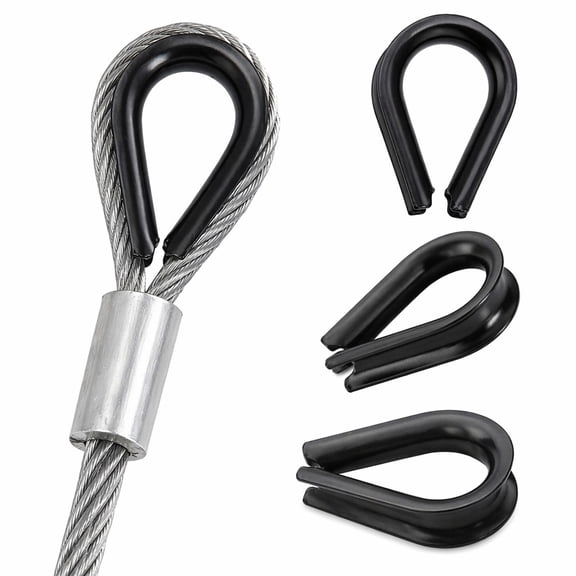 12Pcs M4 Stainless Steel Wire Rope Thimbles, Cable Loop Protector, Stainless Steel Thimble for 5/32 Inch Diameter Wire Rope