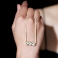 thumbnail image 5 of Rosec Jewels Lab Created Diamond Bar Necklace for Women - 3 Stone Necklace - EF-VS Quality - Ready to Gift, 10K Yellow Gold, 5 of 8