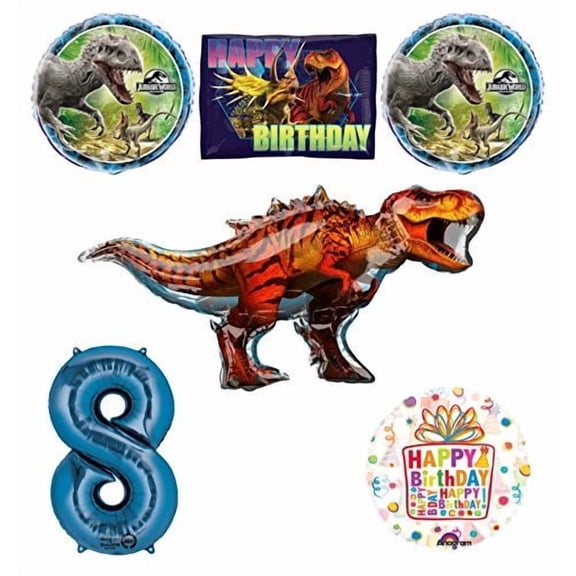 Jurassic World Dinosaur 8th Birthday Party Supplies and Balloon Decorations