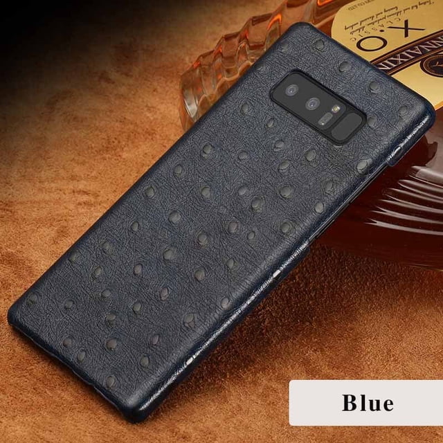 Funda de teléfono de cuero genuino de lujo para iSamsung note 8, funda protectora de teléfono con textura de avestruz, paquete medio Fivean unisex