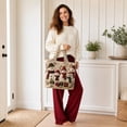 thumbnail image 6 of Large Utility Tote Bag with 3D Snowman Quilted Design, 15X14X4 Inches, Cream with Red and Green Accents for Women Holiday Shopping, 6 of 6
