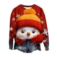 thumbnail image 2 of Aqestyerly Femmes Manches Longues Noël Top Femmes Imprimé Col Rond à Manches Longues Top Pull Ample, 2 of 4