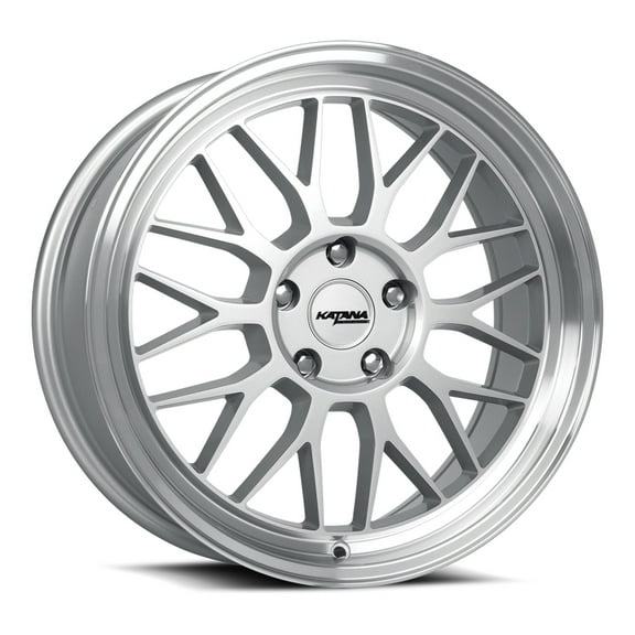 KATANA KR06 18X8 5X114.3 40mm Glossy Silver Machine Lip Wheel Rim 18" Inch