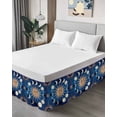 thumbnail image 4 of Sun Moon Bed Skirt King Size 16" Drop Starry Sky Mystery Tarot Ruffled Wrap Around Bed Skirts Adjustable Elastic Bedskirt Dust Ruffle for King Size Bed, 4 of 7