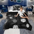 thumbnail image 4 of Erosebridal Kids Pickleball Twin Comforter Sets for Boys, Sports Theme Bedding Set, Black Gray, Black Reversible, 1 Comforter and 1 Pillowcase, 4 of 6