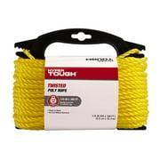 Hyper Tough Item PT4100-HT, Polypropylene Twisted Rope, Yellow, 1/4" x 100', 1 Each