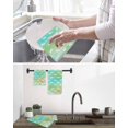 thumbnail image 5 of Easter Kitchen Dish Towels for Drying Dishes Set of 4, Spring Bunny Silhouette Blue Green Gradient Waffle Weave Microfiber Hand Tea Bathroom Towels Quick Dry & Absorbent Towel 12x12, 5 of 7