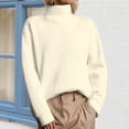 thumbnail image 2 of Women Oversize Fall Sweatshirts Solid Turtleneck Long Sleeve Casual Warm Pullover Shirts, 2 of 5