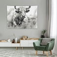 thumbnail image 2 of GOSMITH  Cow Tapestry Black and White Scottish Highland Cow Print Country Funny Southwest Tapestry Wall Art Hanging Retro Bull Cattle Rustic Wall Tapestry for Bedroom Living Room, 2 of 7