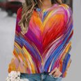 thumbnail image 5 of Erwazi Valentine Sweatshirts for Women Trendy Long Sleeve Muiltcolor Graphic Pullover Tops, 5 of 5